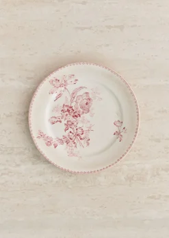 Sezane La Sélection Vintage|Assiettes à Dessert Anciennes, Crème Fleuries