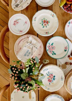 Sezane La Sélection Vintage|Assiettes à Dessert Anciennes, Fleuries