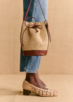 Sezane Nos Sacs Iconiques|Maroquinerie|Bourse Mini Farrow Raphia
