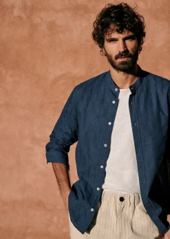 Sezane Chemises col mao|Chemises rayures|Chemise Benny Coton Lin