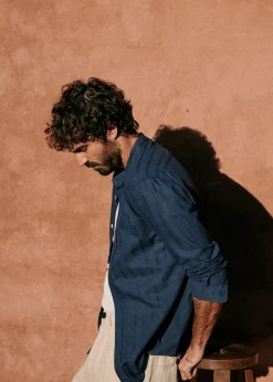 Sezane Chemises col mao|Chemises rayures|Chemise Benny Coton Lin