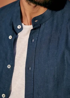 Sezane Chemises col mao|Chemises rayures|Chemise Benny Coton Lin