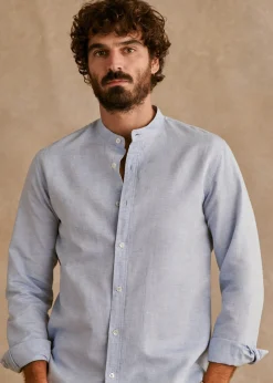Sezane Chemises col mao|Chemises rayures|Chemise Benny Coton Lin