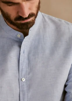 Sezane Chemises col mao|Chemises rayures|Chemise Benny Coton Lin