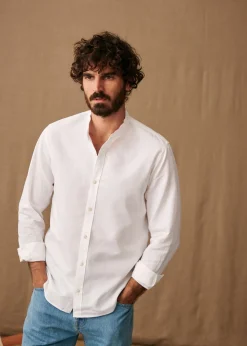 Sezane Chemises col mao|Chemises rayures|Chemise Benny Coton Lin