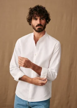 Sezane Chemises col mao|Chemises rayures|Chemise Benny Coton Lin