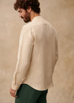 Sezane Chemises col mao|Chemises lin|Chemise Benny Lin