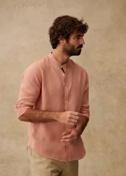 Sezane Chemises col mao|Chemises lin|Chemise Benny Lin