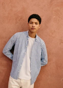 Sezane Chemises rayures|Chemises coton lin|Chemise Charlie Coton Lin