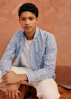 Sezane Chemises rayures|Chemises coton lin|Chemise Charlie Coton Lin