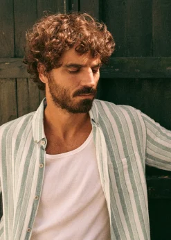 Sezane Chemises rayures|Chemises coton lin|Chemise Charlie Coton Lin