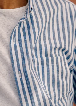 Sezane Chemises rayures|Chemises coton lin|Chemise Charlie Coton Lin