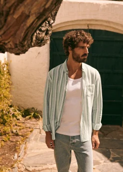 Sezane Chemises rayures|Chemises coton lin|Chemise Charlie Coton Lin