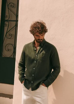 Sezane Chemises lin|Le Bain|Chemise Charlie Lin