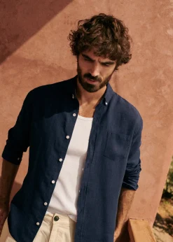 Sezane Chemises lin|Le Bain|Chemise Charlie Lin