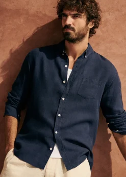 Sezane Chemises lin|Le Bain|Chemise Charlie Lin