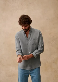 Sezane Chemises lin|Le Bain|Chemise Charlie Lin