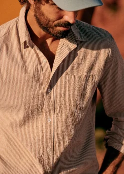 Sezane Chemises rayures|Chemises seersucker|Chemise Charlie Seersucker