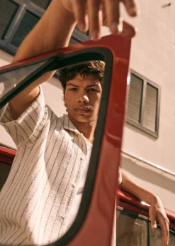 Sezane Chemises rayures|Chemises manches courtes|Chemise Holt Texturée