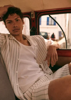 Sezane Chemises rayures|Chemises manches courtes|Chemise Holt Texturée