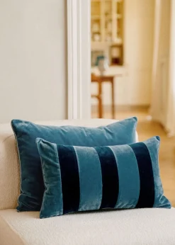 Sezane Les Tissus|Coussin Rayures Velours - Petit Modèle