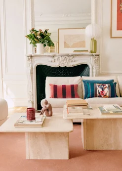 Sezane Les Tissus|Coussin Rayures Velours - Petit Modèle