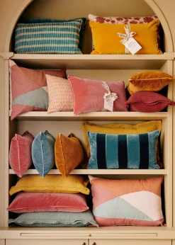 Sezane Les Tissus|Coussin Rayures Velours - Petit Modèle