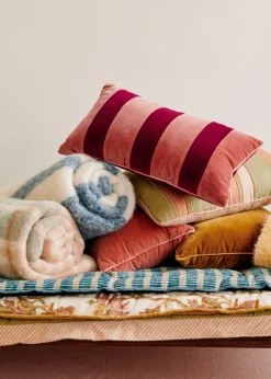 Sezane Les Tissus|Coussin Rayures Velours - Petit Modèle