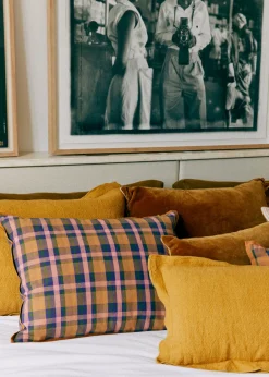 Sezane Les Tissus|Coussin Tissé Madras -  Grand Modèle