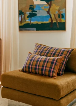 Sezane Les Tissus|Coussin Tissé Madras -  Grand Modèle