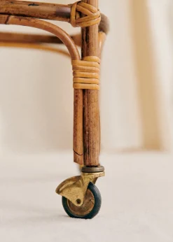 Sezane La Sélection Vintage|Desserte En Cannage à Roulettes Vintage