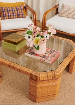 Sezane La Sélection Vintage|Table Basse Octogonale En Marqueterie De Vintage