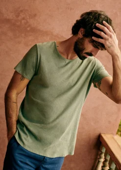 Sezane T-shirts manches courtes|T-Shirts coton lin|T-Shirt Martin