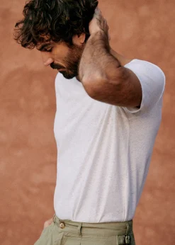 Sezane T-shirts manches courtes|T-Shirts coton lin|T-Shirt Martin