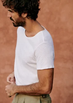 Sezane T-shirts manches courtes|T-Shirts coton lin|T-Shirt Martin