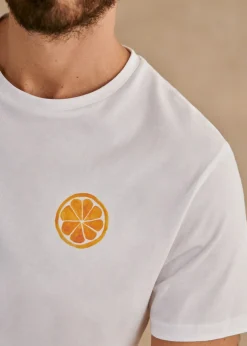 Sezane T-shirts motif|T-shirts manches courtes|T-Shirt Orange