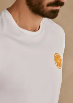 Sezane T-shirts motif|T-shirts manches courtes|T-Shirt Orange