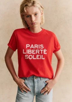 Sezane T-shirts|T-Shirt Paris Liberté Soleil