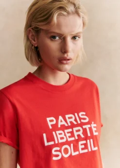 Sezane T-shirts|T-Shirt Paris Liberté Soleil